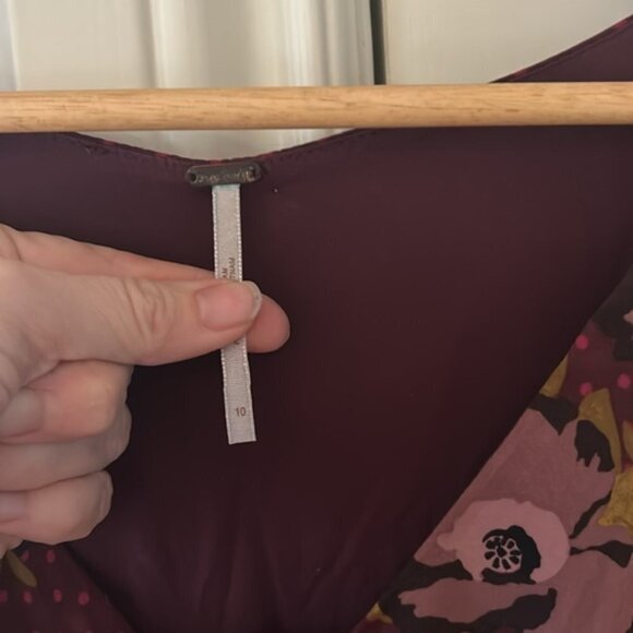 FREE PROPLE morning light purple floral satin mini dress 10 - Picture 9 of 14